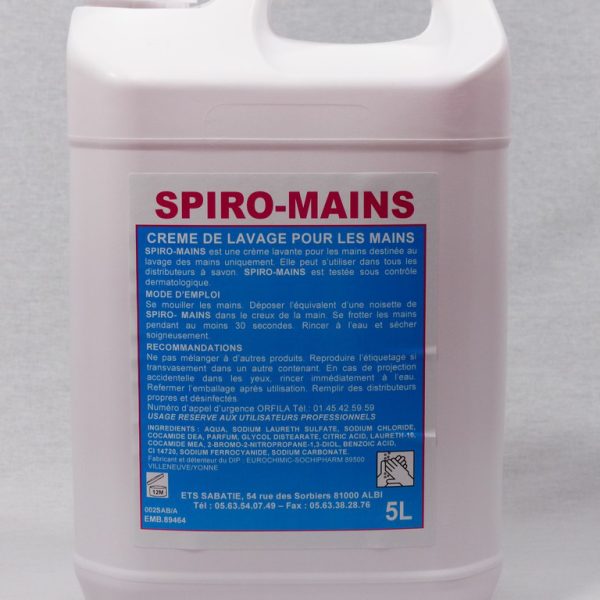 02395 SAVON LIQUIDE MAINS SPIRO-MAINS  bidon 5 L