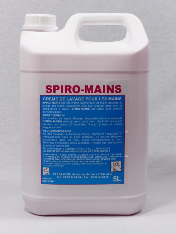 02395 SAVON LIQUIDE MAINS SPIRO-MAINS  bidon 5 L