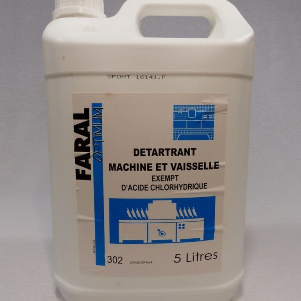 0266 FARAL OPTIMUM 302 détartrant machine matériels et vaisselles bidon 5 L