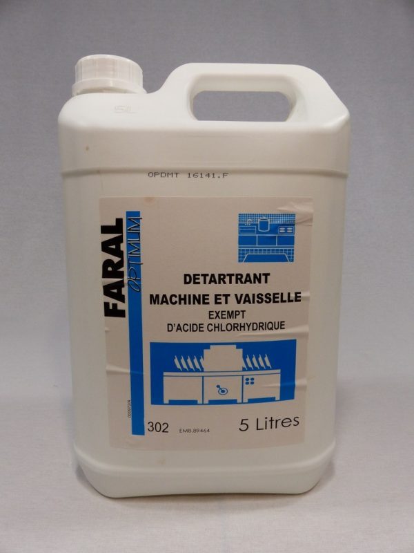 0266 FARAL OPTIMUM 302 détartrant machine matériels et vaisselles bidon 5 L