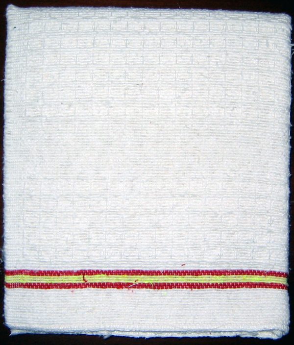 06E SERPILLIÈRE WASSINGUE COTON GAUFRÉE BLANCHE 60x100 cm