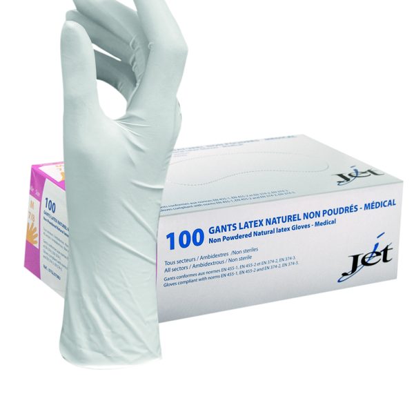 1063C GANTS LATEX JETABLE NON POUDRÉS boite 100 u