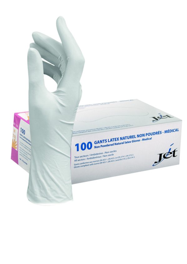 1063C GANTS LATEX JETABLE NON POUDRÉS boite 100 u