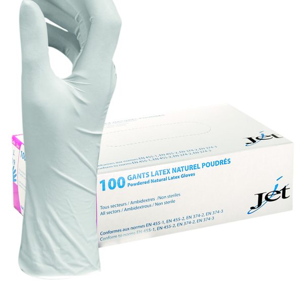 1062C GANTS LATEX JETABLE POUDRÉS boite 100 u