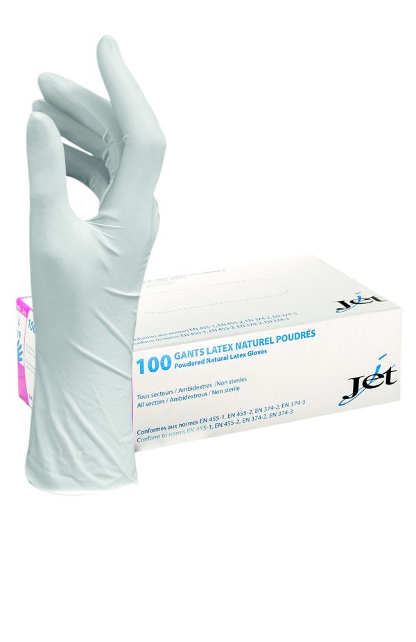 1062C GANTS LATEX JETABLE POUDRÉS boite 100 u