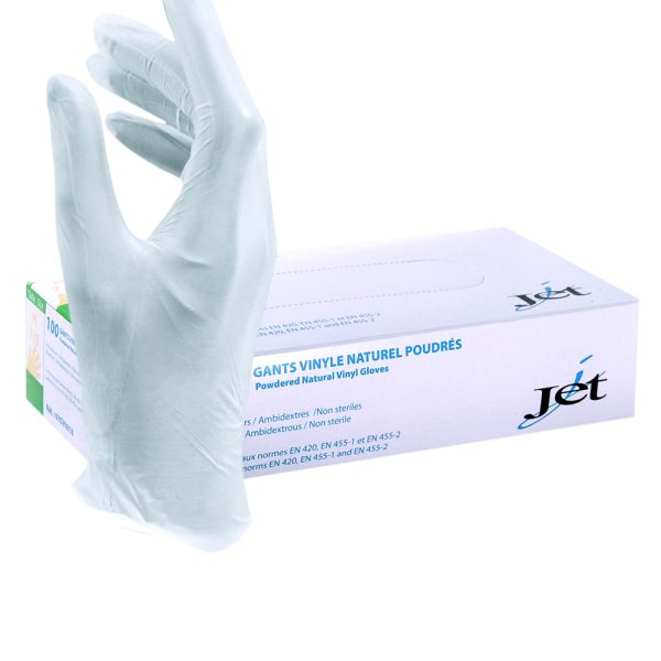 1065C GANTS VINYLE JETABLE POUDRÉS boite 100 u