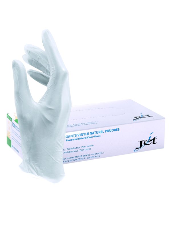 1065C GANTS VINYLE JETABLE POUDRÉS boite 100 u