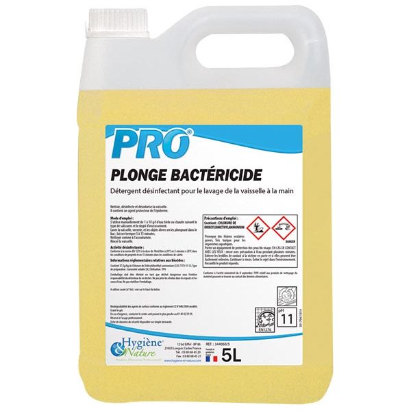 18A09 PRO PLONGE BACTÉRICIDE vaisselle mains bidon 5 L