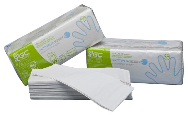 3506 ESSUIE MAINS en feuilles pliées blancs en W ÉCOLABEL carton de 20 paquets