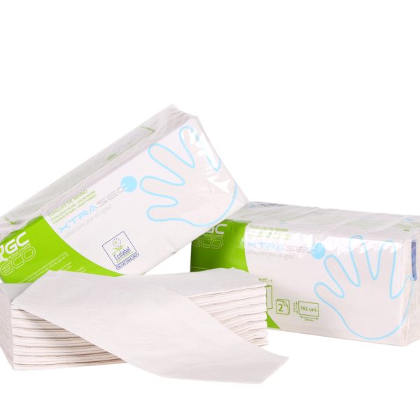35155 ESSUIE MAINS en feuilles pliées blancs en Z ÉCOLABEL carton de 20 paquets
