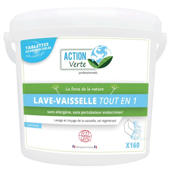 4202 PASTILLES LAVE-VAISSELLE TOUT EN 1 ECOCERT seau 160 pastilles