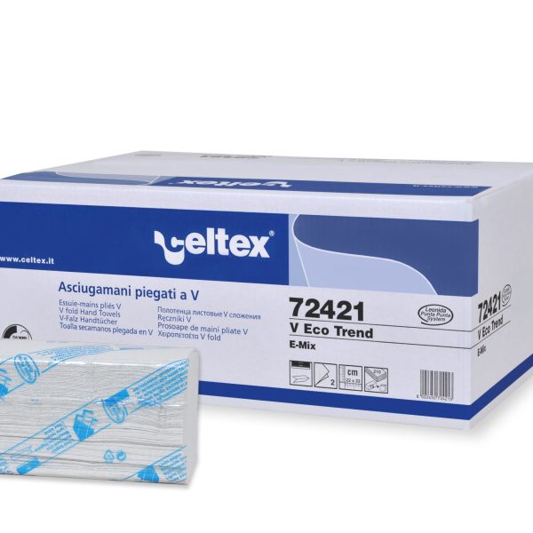 40182 ESSUIE MAINS BLANC ENCHEVÊTRÉ en V 2 plis ÉCOLABEL carton de 15 paquets