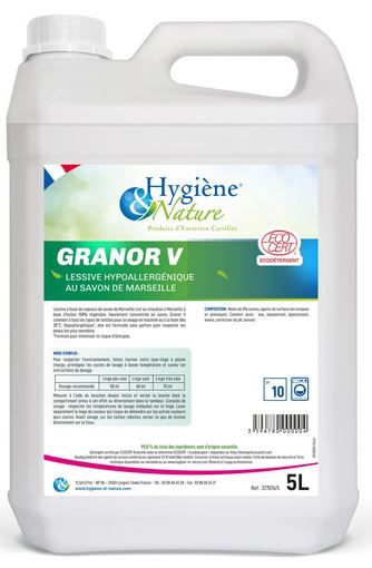 18A55 GRANOR V LESSIVE LINGE ECOCERT 5 L