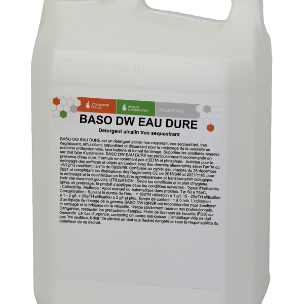 36164  BASO DW Liquide Lavage Machine Eau Dure  bidon 5 L