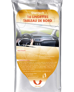 124296 LINGETTES NETTOYANTES TABLEAU DE BORD Steritech Pack de 16