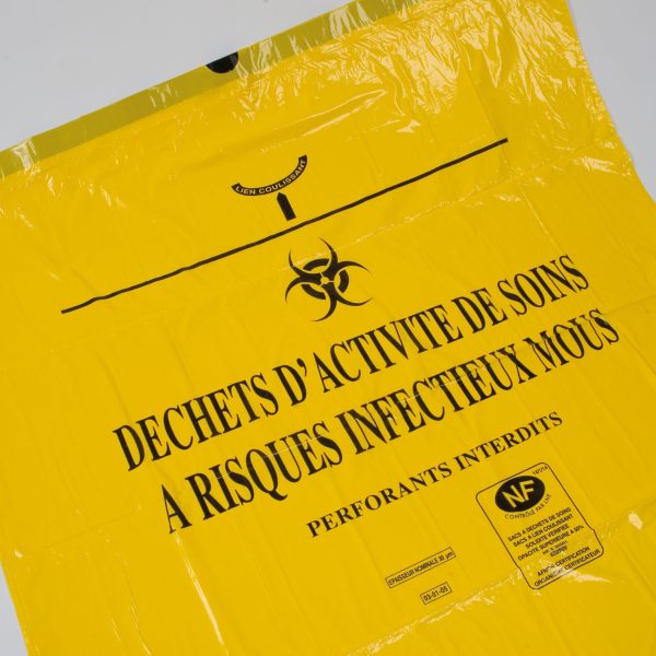 5052 SAC DASRI 50 L JAUNE pour déchets de soins à risques infectieux carton de 500